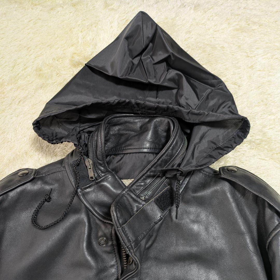 希少 42 Schott レザー M-65 フィールドジャケット 黒 ミリタリー