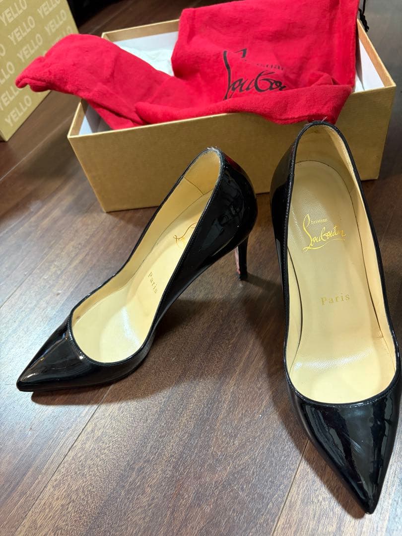 クリスチャンルブタン ヒール パンプス 黒23センチ - メルカリ