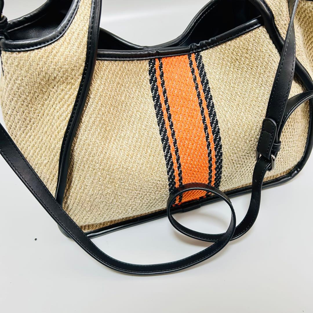 STELLAMcCARTNEY リネン×レザー2WAY ハンドバッグ ベージュ系 - メルカリ