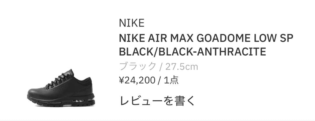 靴 Nike Air Max Goadome Low SP \"Black\"