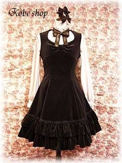 別珍フロントリボンジャンパースカート innocent world 【希少