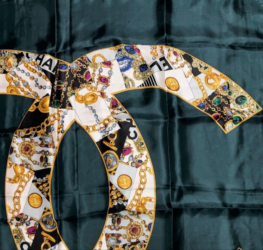 シャネル CHANEL スカーフ 大判 ココマーク グリーン 緑 - メルカリ