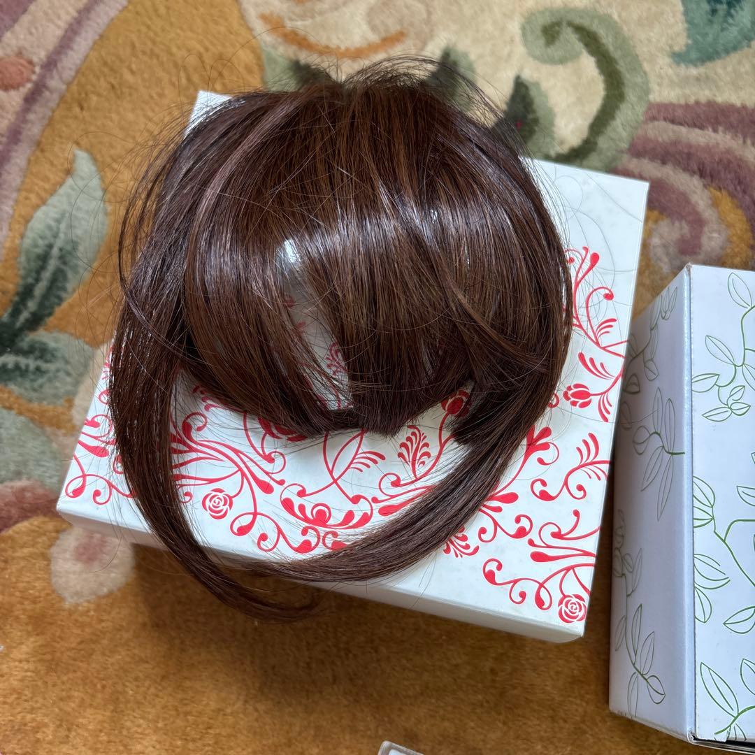 ブラウン クリップ式ウィッグ2点セット - メルカリ