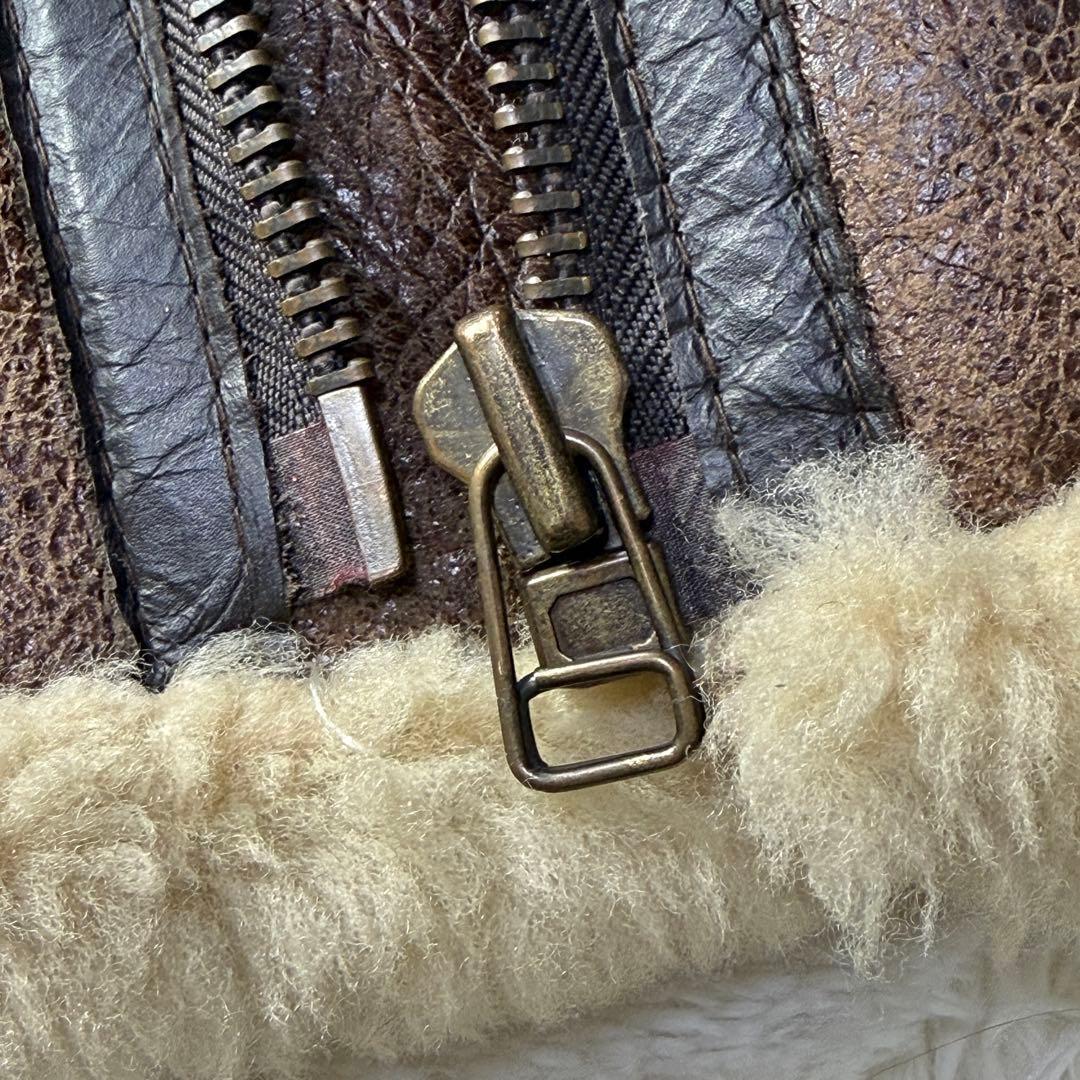 フード付き】vintage B-3 ムートン フライトジャケット M 超短丈