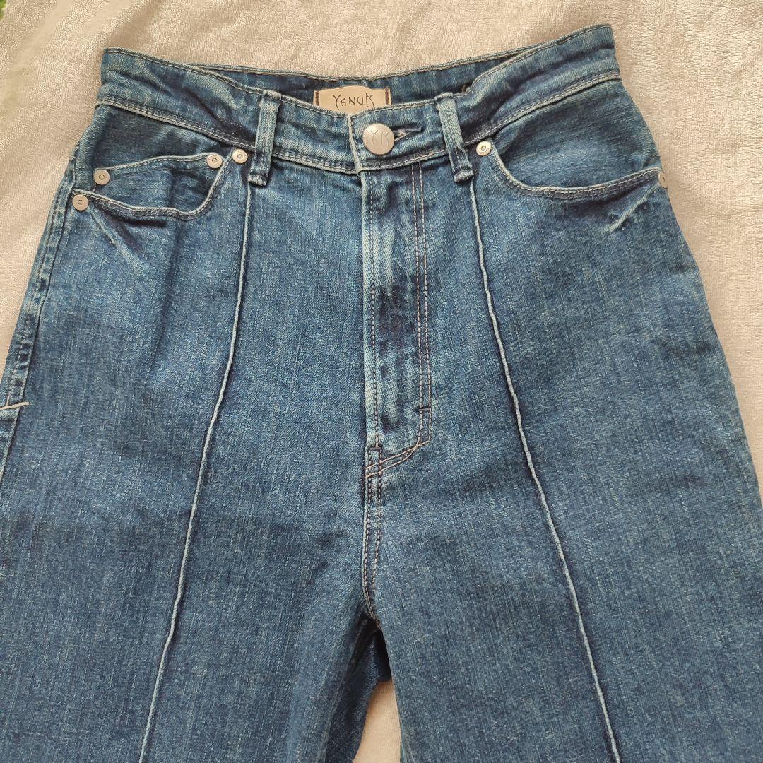 美品YANUK✕ anuans Pintuck Straight 25 ジーンズ - メルカリ