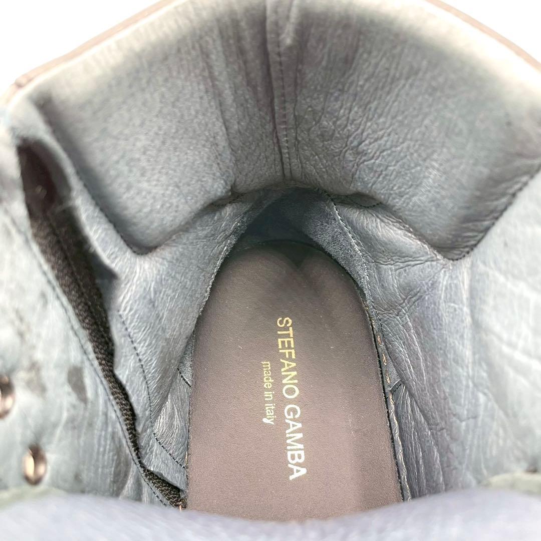 STEFANO GAMBA ハイカットレザースニーカー 黒 41 Y1420 - メルカリ