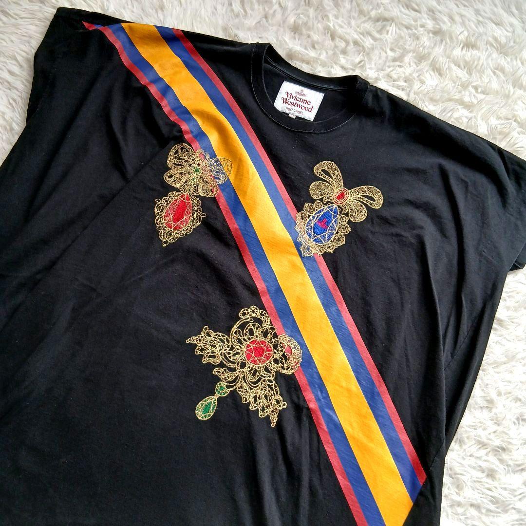 Vivienne Westwood】変形アシメ オーブ刺繍 Tシャツワンピース - メルカリ
