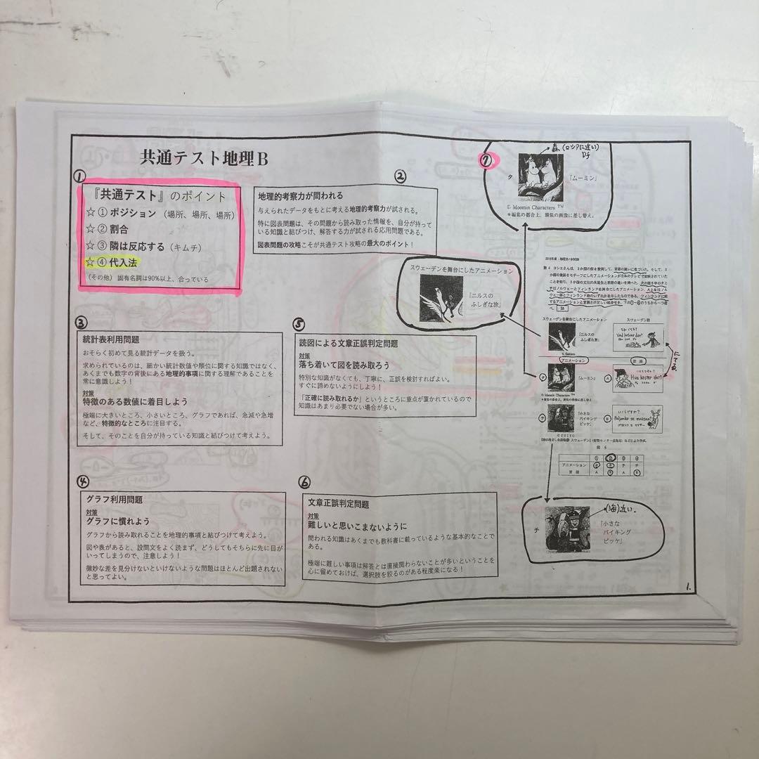 共テ地理B 読図・統計問題テキスト＆プリント(岡田了一郎先生) 【駿台