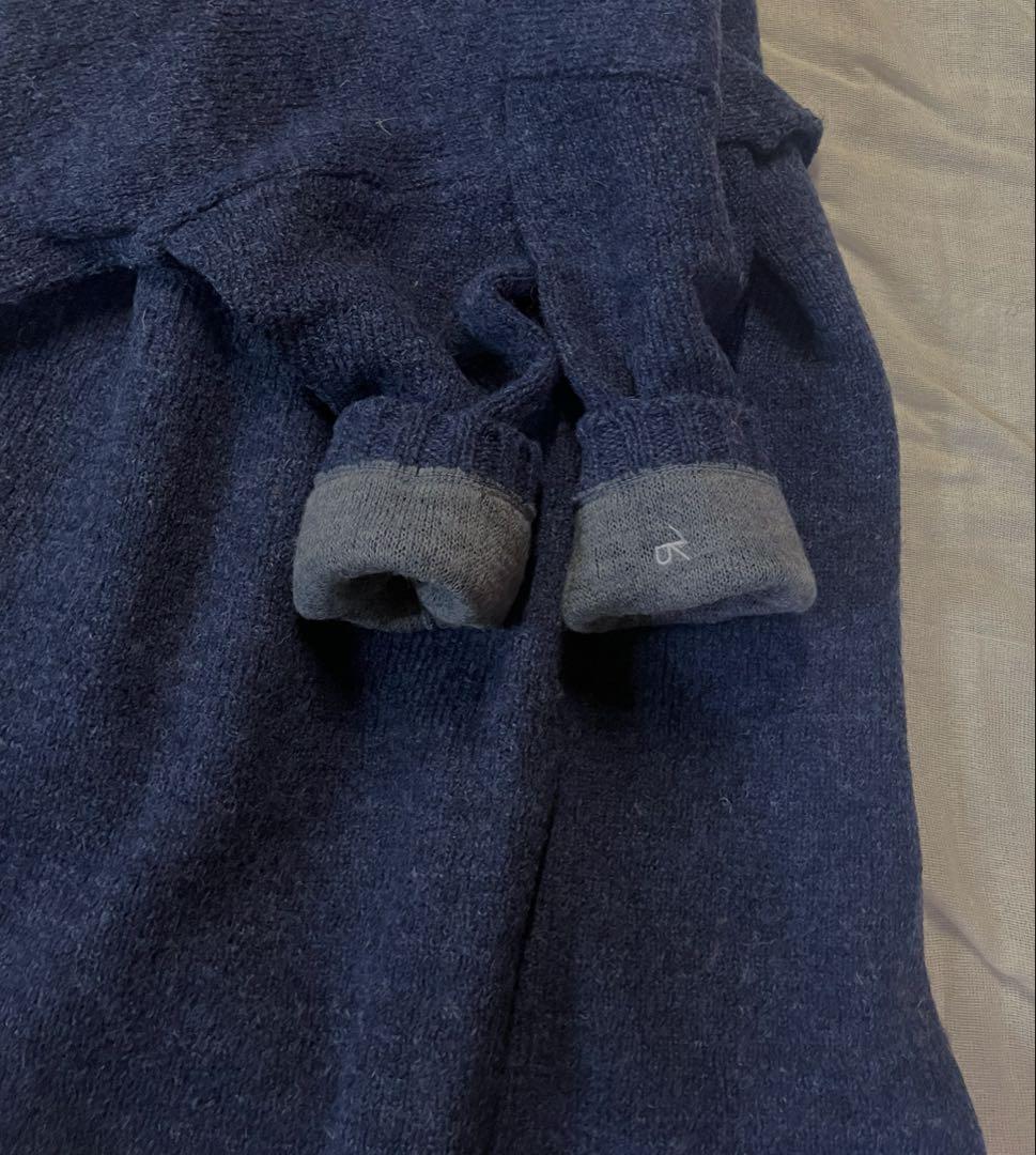 45r上質シェットランドウール二重織りチュニック ゆったり新品同様