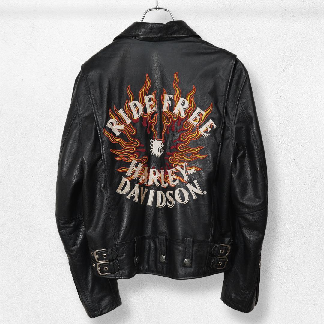 激レア Harley Davidson レザー ジャケット ハーレー フレイム - メルカリ