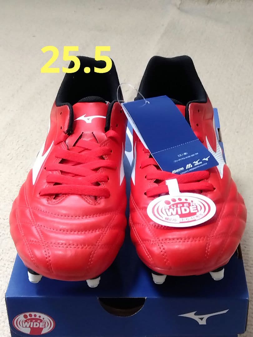 ミズノ／スパイク／ラグビー用／25.5／赤／R1GA200101／新品・未使用品 MIZUNO（ミズノ） ワイタンギ 2 CL レッド×ホワイト 【MIZUNO|ミズノ