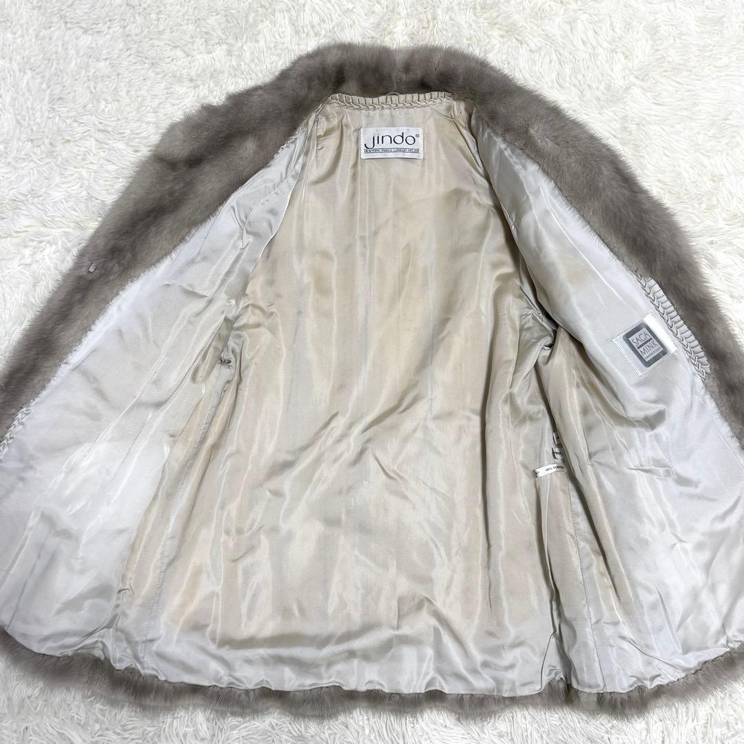 美品】サガミンク サファイアミンク 毛皮 ファーコート 銀サガ グレー