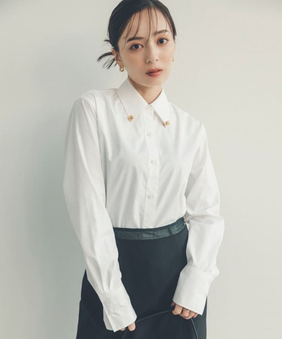 anuans アクセディティールシャツ　ホワイト アニュアンス anuans アクセディティールシャツ （WHITE