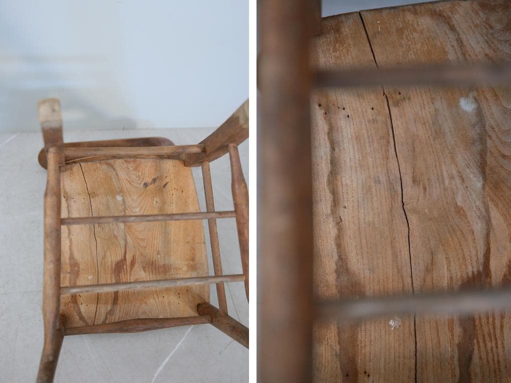 英国アンティーク木製チャペルチェア/チャーチ/ダイニングイス(91-139-1)