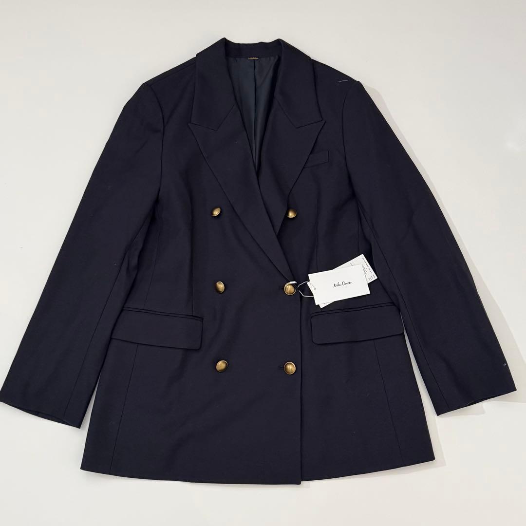 24SS✨ミラオーウェン 金釦ダブルブレストロングブレザー ネイビー FREE Mila Owen（ミラオーウェン）の「金釦ダブルブレストロングブレザー