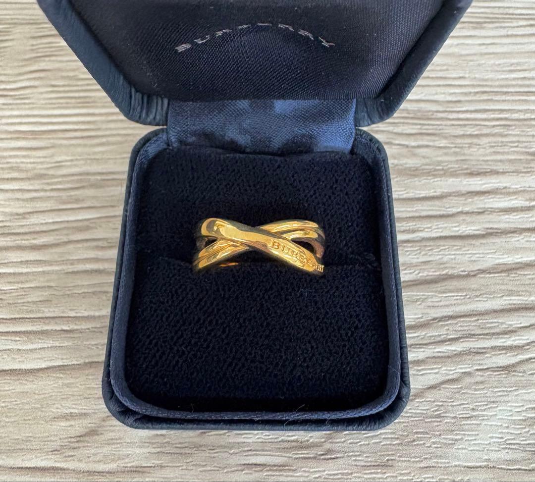 美品 バーバリー ゴールド 18k 刻印 クロスデザインリング - メルカリ