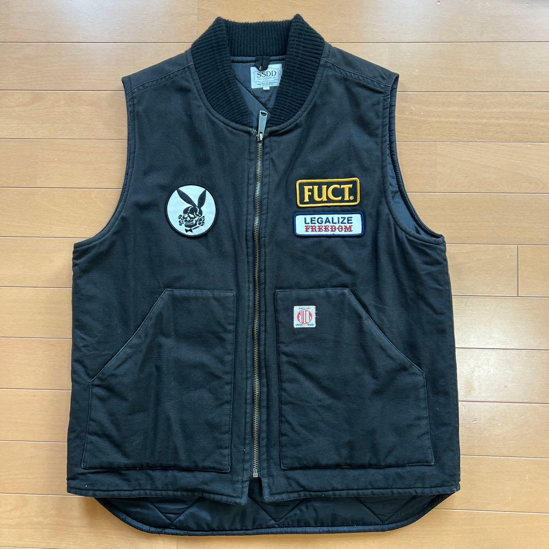 FUCT. ブラック ベスト Lサイズ arcadiarca（アルカディアルカ） カシミヤ ベスト メンズ 100% 前開き