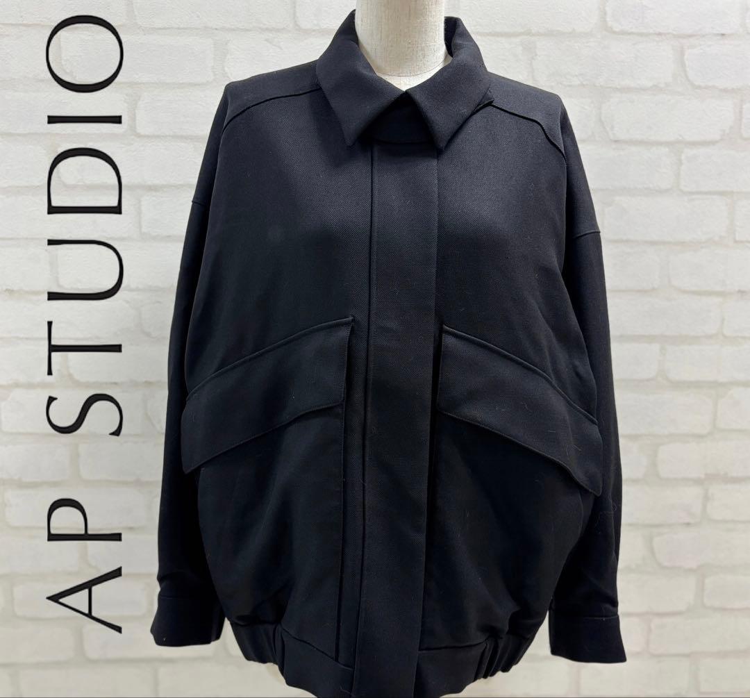 ★美品★ AP STUDIO ブラック オーバーサイズジャケット 日本製 オーバーサイズジャケットコート（その他アウター）｜AP STUDIO