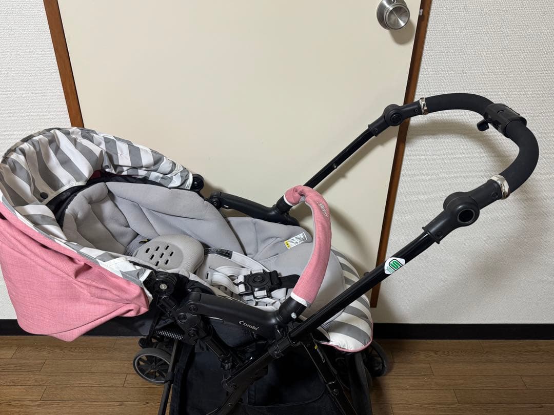 Combi ベビーカー グレー ピンク ストライプ3.18日迄値下げ