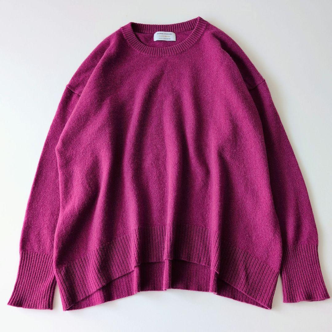 ジャーナルスタンダード カシミヤ100%クルーネックプルオーバー ピンク