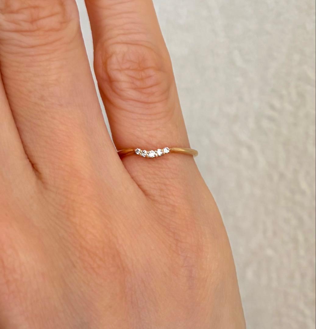 アガット agete ダイヤモンドリング 指輪 K10YG 0.03ct