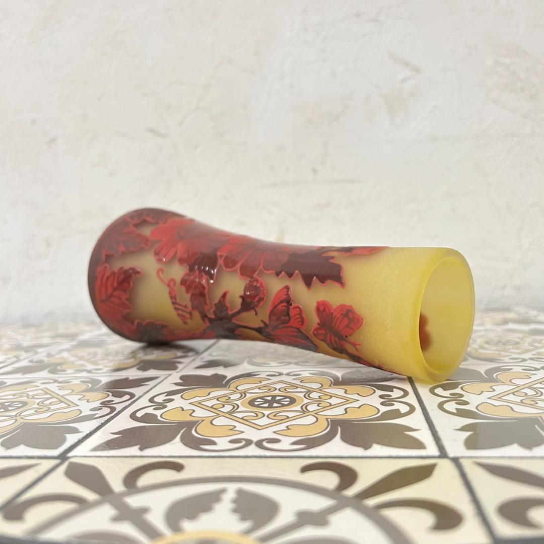 証明書】 エミールガレ 花瓶 カメオ彫り 被せガラス 高さ19cm - メルカリ