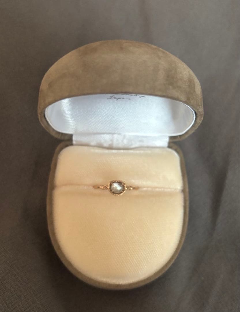 agete K10クォーツ✕白蝶貝リング #9