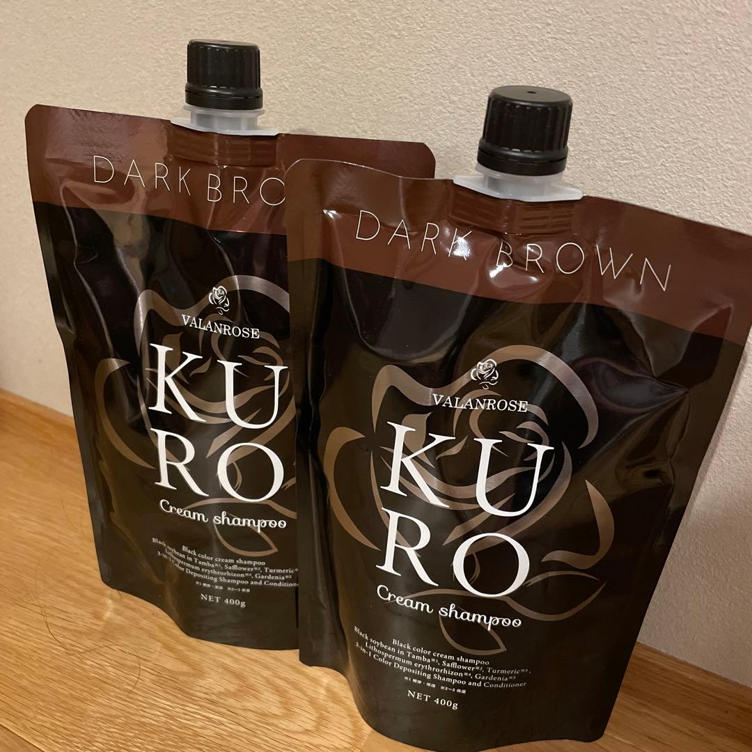 VALANROSE KUROダークブラウン 400g×2 VALANROSE KURO ダークブラウン クリームシャンプー 400g ② - メルカリ