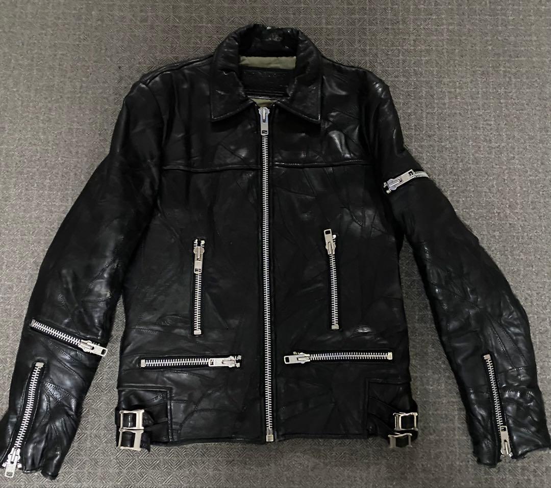 FUUDOBRAIN ツギハギ レザーライダースジャケット フウドブレイン