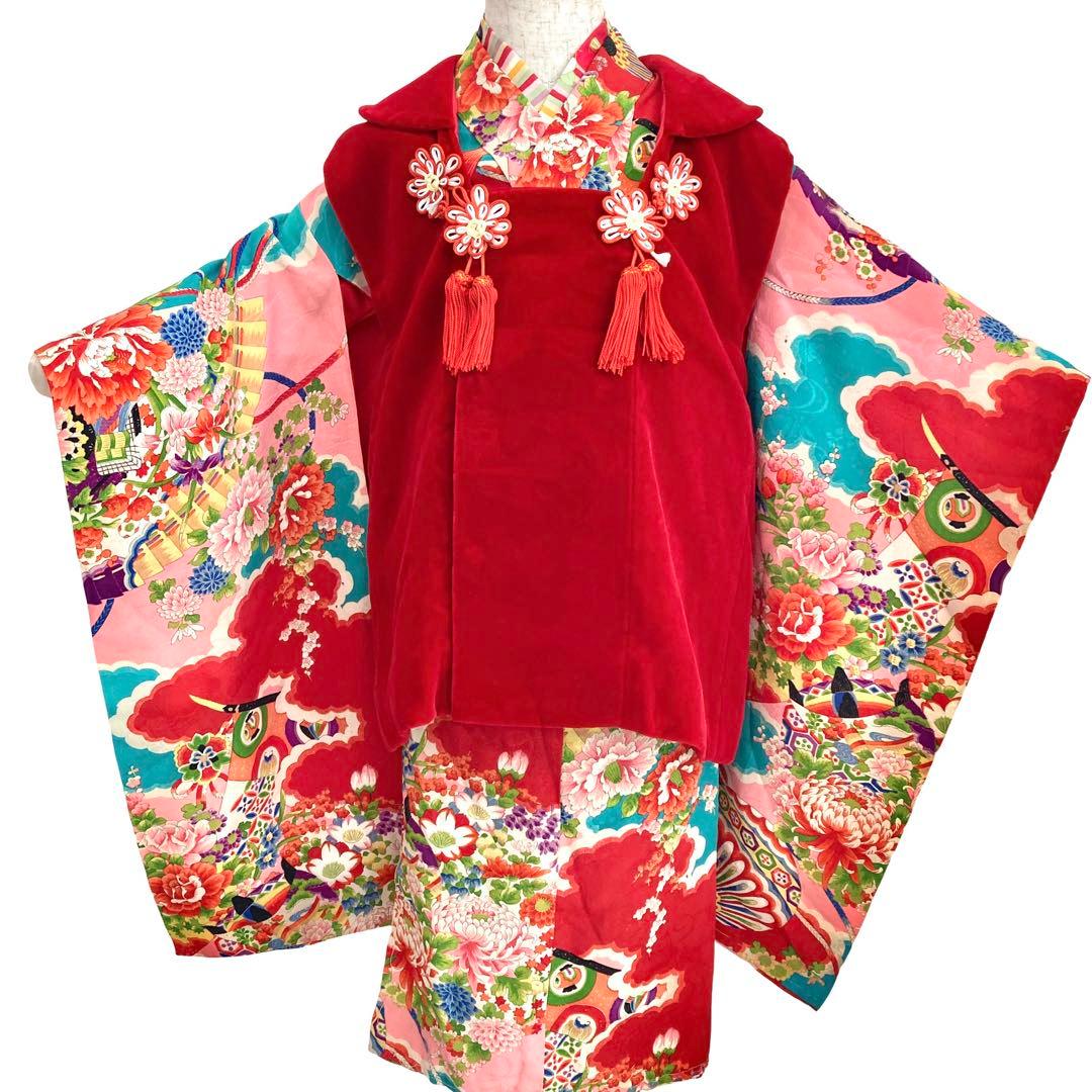 アンティーク3歳 女の子 子供着物 七五三 アンティーク着物 NO220