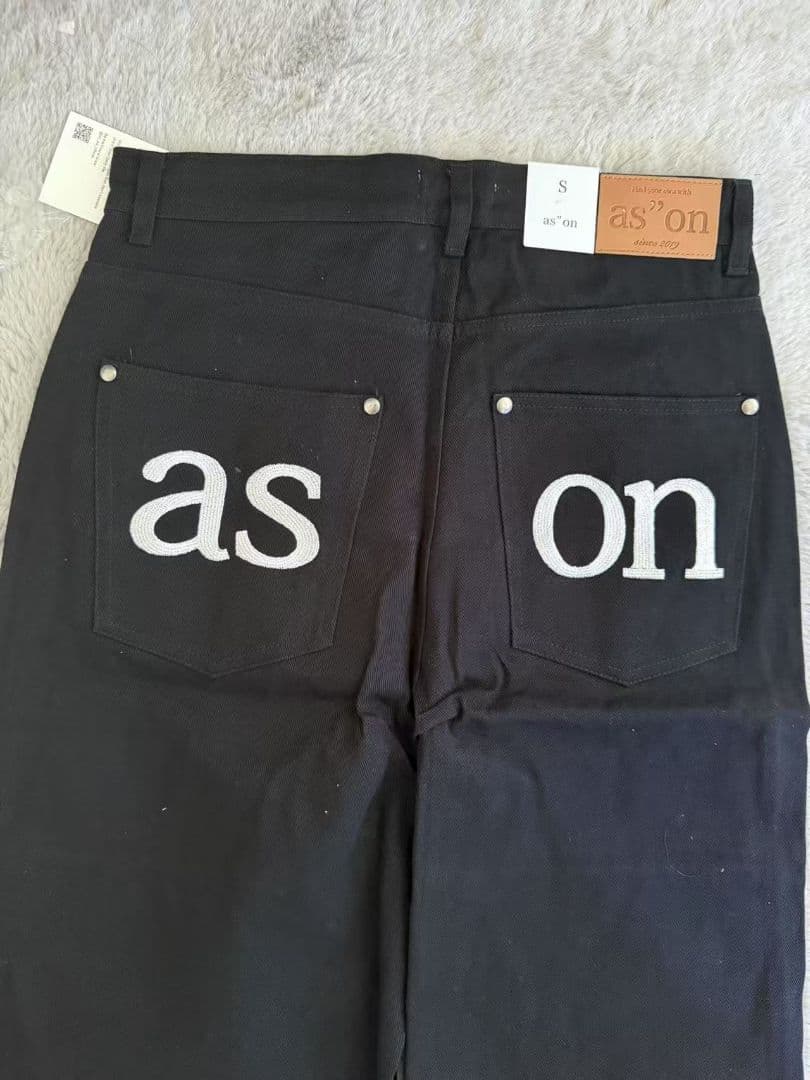 as”on ASON アズオン ロゴデニムパンツ Sサイズ - メルカリ