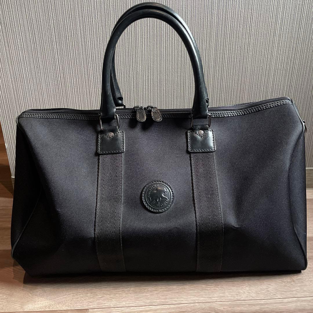 ハンティングワールド ボストンバッグ ナイロンキャンバス ブラック 黒