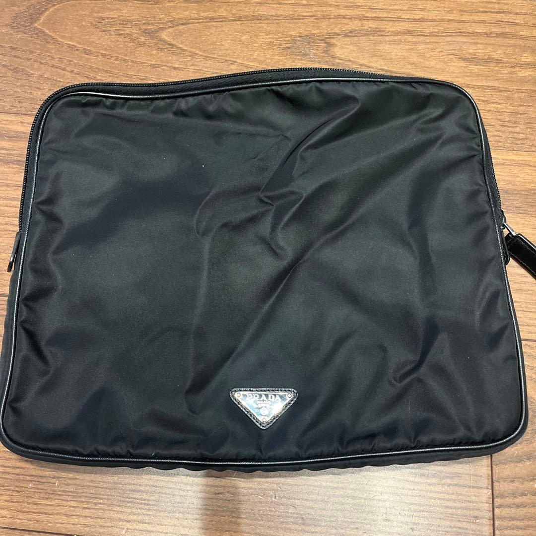 PRADA パソコンバッグ PCケース クラッチバッグ PRADA（プラダ） バッグ パソコンバッグ ナイロン ブラック クラッチ