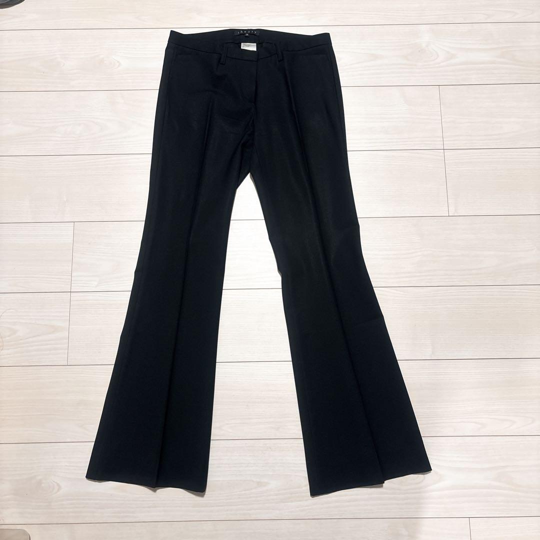 美品】theory フレアパンツスーツ サイズ2 （M）黒 【美品】theory （M