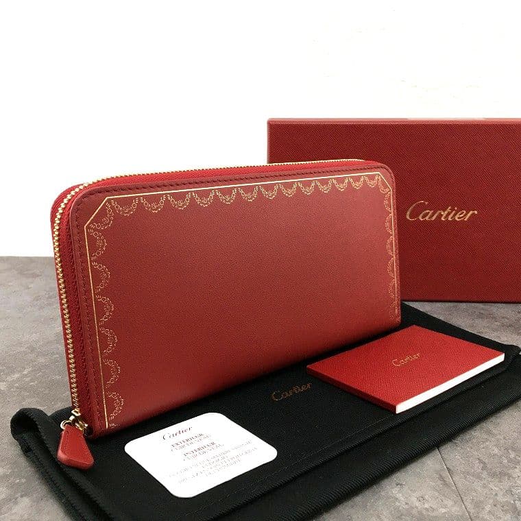 送料込み！ 極美品 Cartier 長財布 レッド ガーランドドゥ 24 - メルカリ