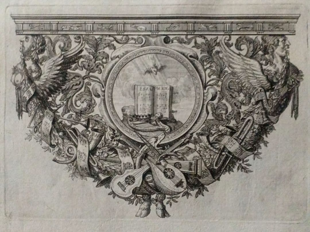 みや　額装品　1729年頃　「聖書　バイブル　零葉」　４作品セット　稀少