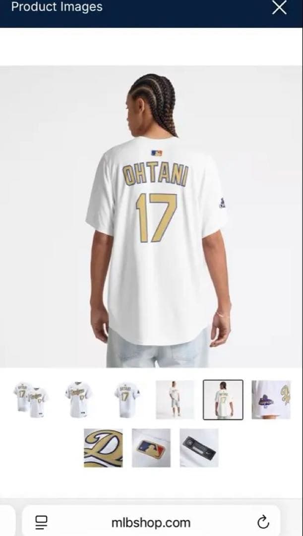 新品 未開封 ドジャース 大谷翔平 17番 ゴールド ユニフォーム メンズ