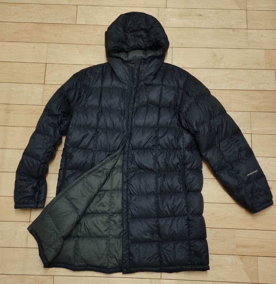 mont-bell フード付きダウンジャケット XL ブラック ライトアルパインダウン パーカ Men's｜モンベル