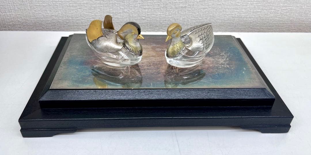 再値下げ！【中古品】銀製 オシドリの置物／専用ケース