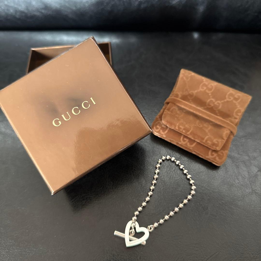 GUCCI SV925 ボールチェーン ハート ブレスレット GUCCI（グッチ） ブレスレット ボールチェーン ハート シルバー925