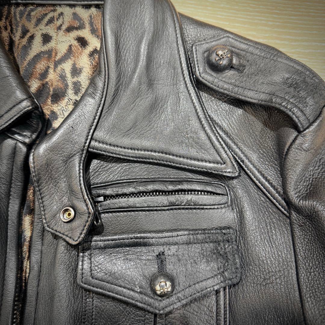 美品】Roen ロエン ディアスキン シングル ライダースジャケット 44 黒