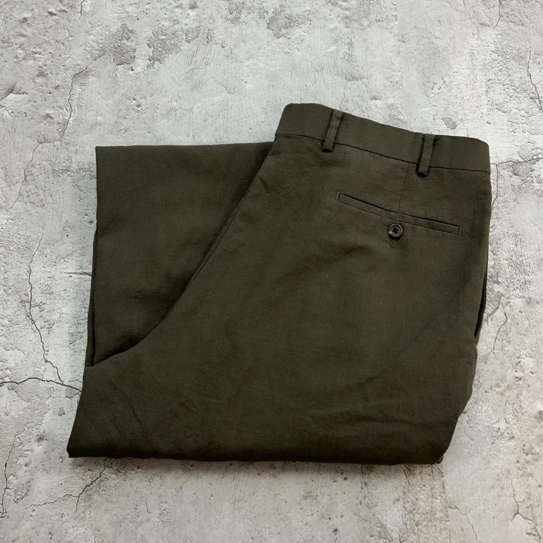 お*肉様 ローレンラルフローレン　２タック　プレッピー　スラックス　古着　カーキ LAUREN by Ralph Lauren 2tuck Poly×Rayon Slacks ラルフローレン 2