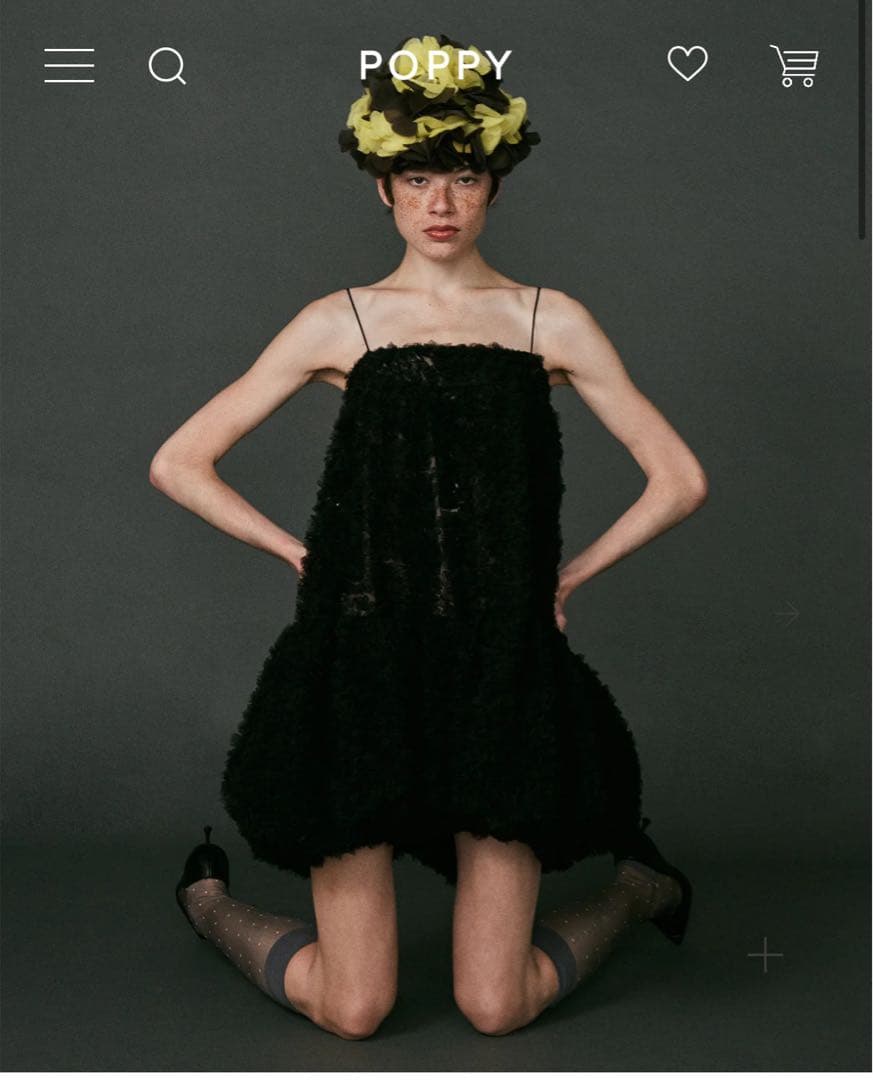 トップス POPPY TULLE BALLOON TUNIC (BLACK) Tulle balloon tunic (black)