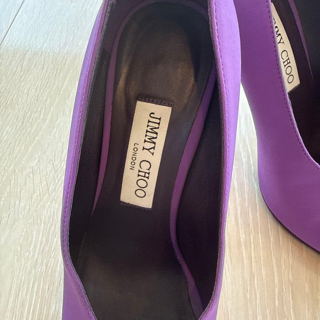 JIMMY CHOO パープル ハイヒール - メルカリ