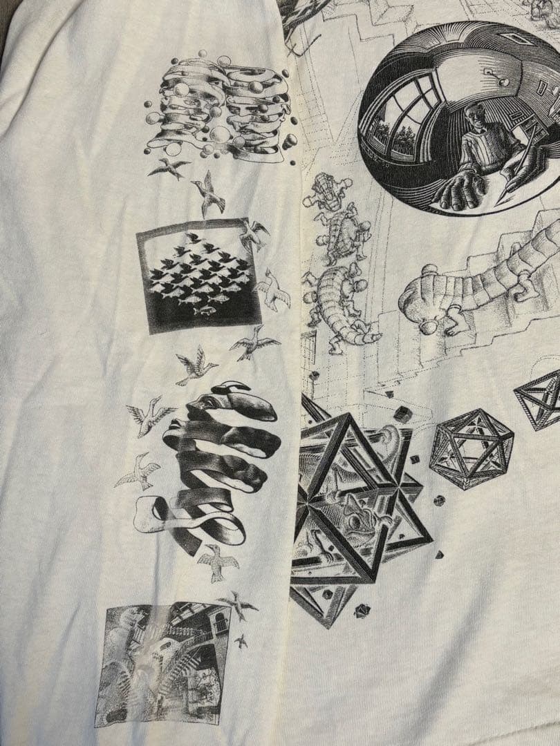 90s M.C.Escher エッシャー マルチ ロンT ANDAZIA アート