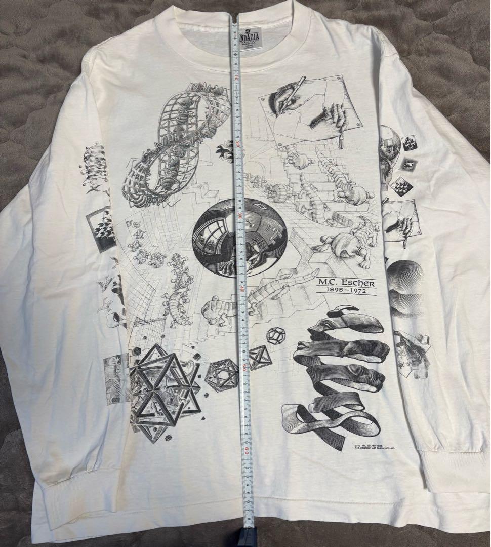 90s M.C.Escher エッシャー マルチ ロンT ANDAZIA アート