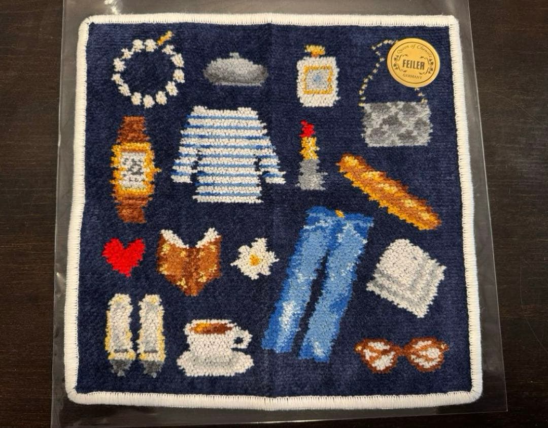 フェイラー　IENA イエナアンファンコラボ　タオルハンカチ　ベイクルーズ FEILER/フェイラー】別注 AMOR IENA 25*25ハンカチ（レッド