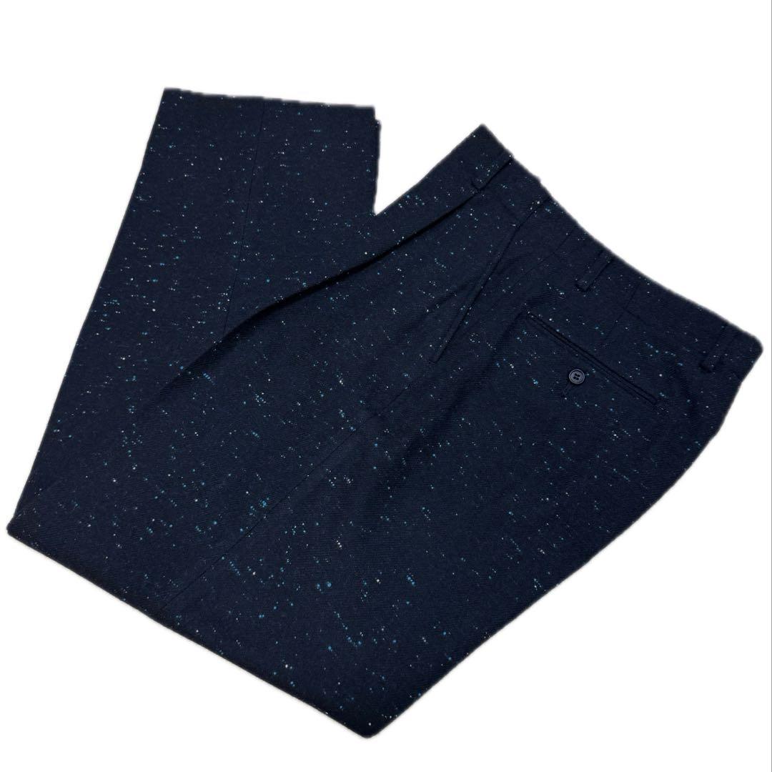 スラックス パンツ ワイド ネップ ウール ロカビリー 50s 60s カスリ