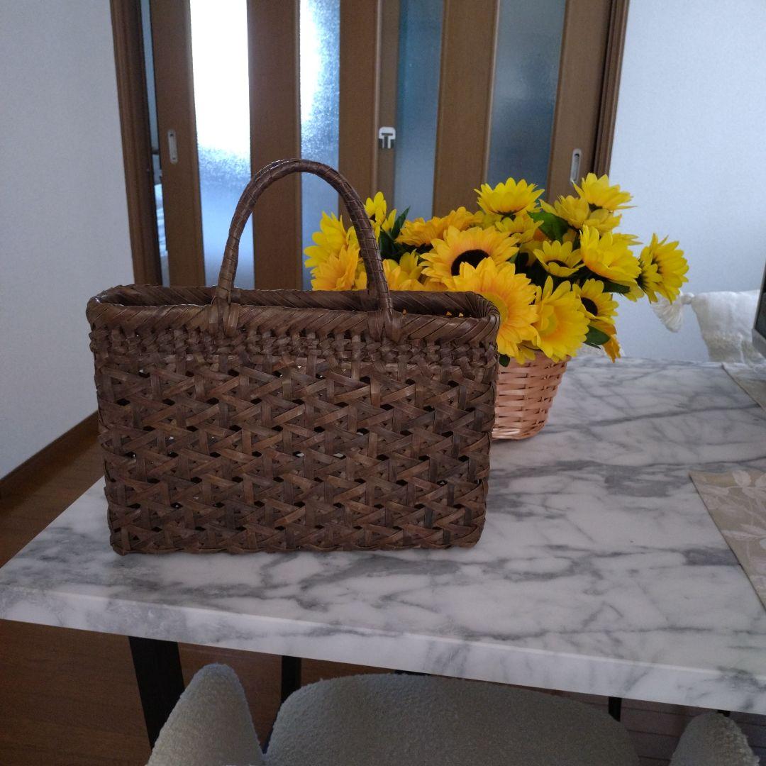 山葡萄の天然素材のブラウンかごバッグ 楽天市場】山葡萄 かごバッグ 内布付き 山ぶどう やまぶどう 網代編み