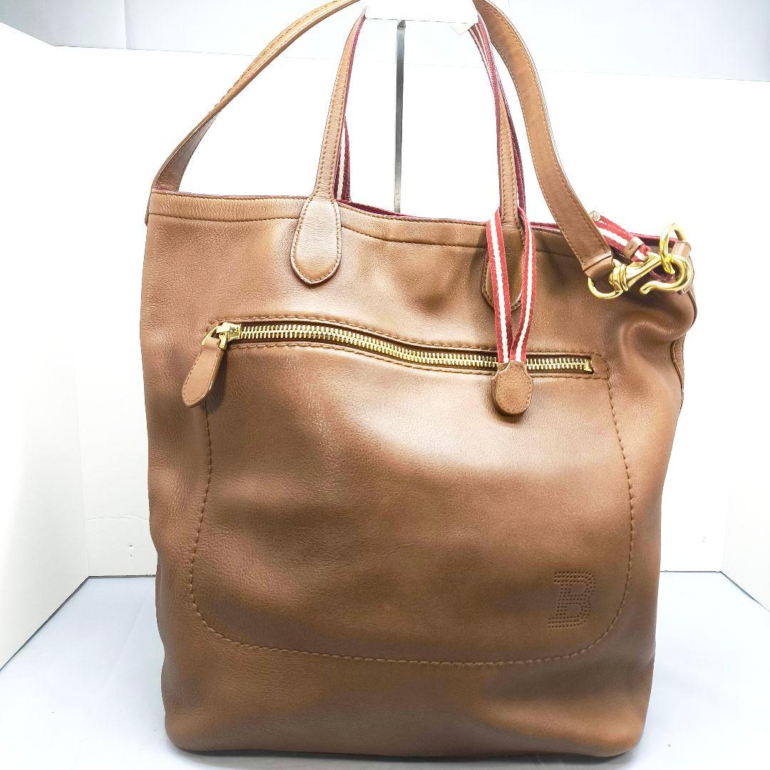 美品 バリー 2way トートバッグ ショルダーバッグ レザー BALLY バリー トートバッグ ショルダーバッグ 2way ホワイト レッド 本